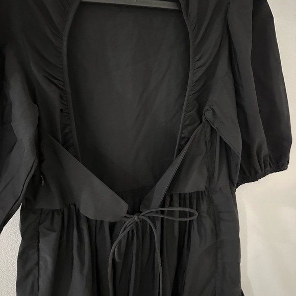 Zara Tiered poplin dress black - Picture 7 of 9